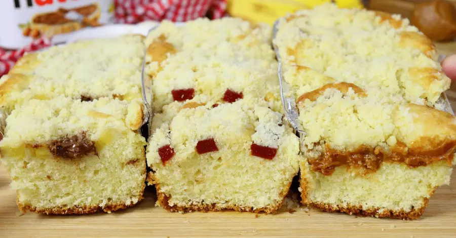 Receita de Cuca com Gotas de Goiabada